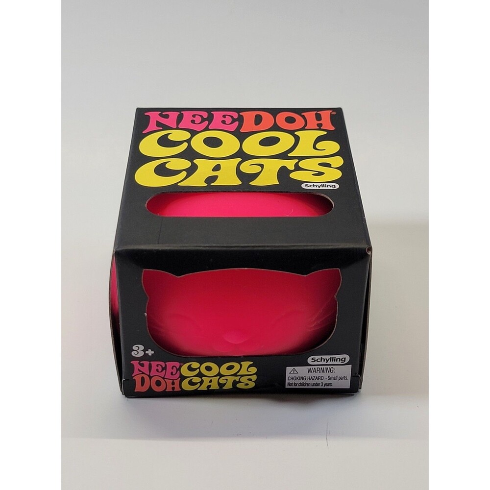 Needoh PINK Cool Cats Squishy AUTHENTIC Schylling Nee Doh HTF NIB SHIPS FAST!